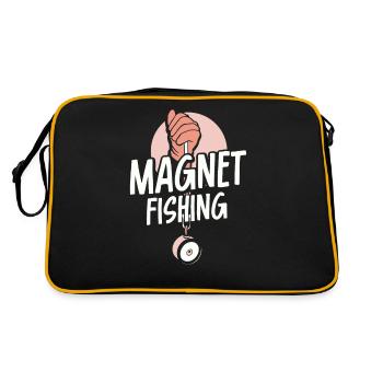 Magnetfischen Magnet Magnetfischer - Retro Tasche - Schwarz/Gold - Hinten