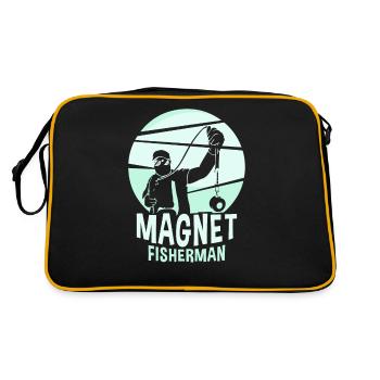 Magnetfischer Magnetfischen Magnet - Retro Tasche - Schwarz/Gold - Hinten