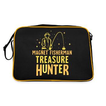 Magnetfischer Schatzsucher Magnetfischen Magnet - Retro Tasche - Schwarz/Gold - Hinten