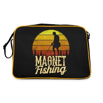 Magnet Fischen Magnetfischer Magnetfischen - Retro Tasche - Schwarz/Gold - Hinten