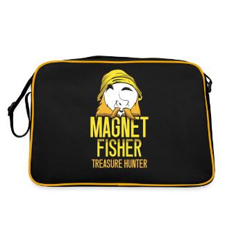 Magnetfischer Schatzsucher Magnet Magnetfischen - Retro Tasche - Schwarz/Gold - Hinten