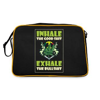 Inhaler la bonne merde expirer la connerie 420 Weed - Sac Retro - noir/or - Dos