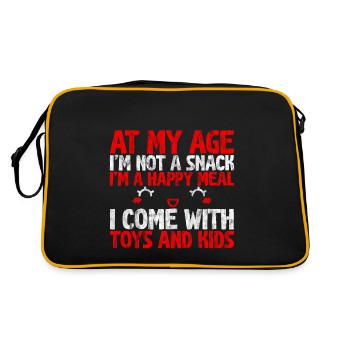 At My Age I'm Not A Snack, I'm A Happy Meal 3 - Retro Tasche - Schwarz/Gold - Hinten