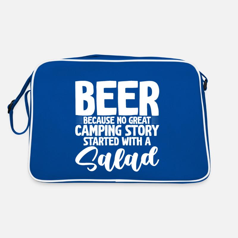 No Great Camping Story Started With A Salad 2 Retro Tasche