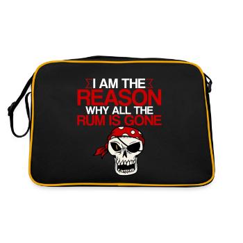 I Am The Reason Why All The Rum Is Gone 2 - Retro Tasche - Schwarz/Gold - Hinten
