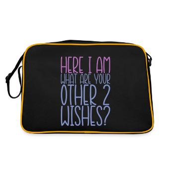 Here I Am, What Are Your Other 2 Wishes 2 - Retro Bag - black/gold - Back