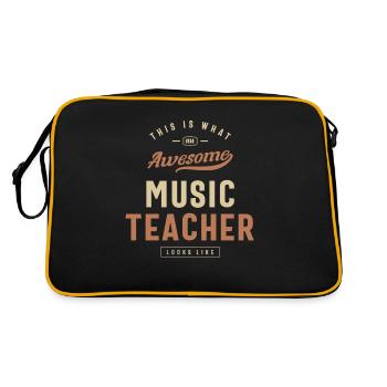 Funny Awesome Music Teacher Job Occupation - Retro Bag - black/gold - Back