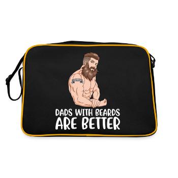 Dads With Beards Are Better Bart Geschenk - Retro Tasche - Schwarz/Gold - Hinten