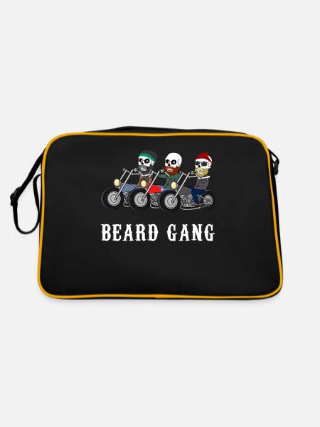 Beard Gang Beard Gift - Retro Bag - black/gold - Back