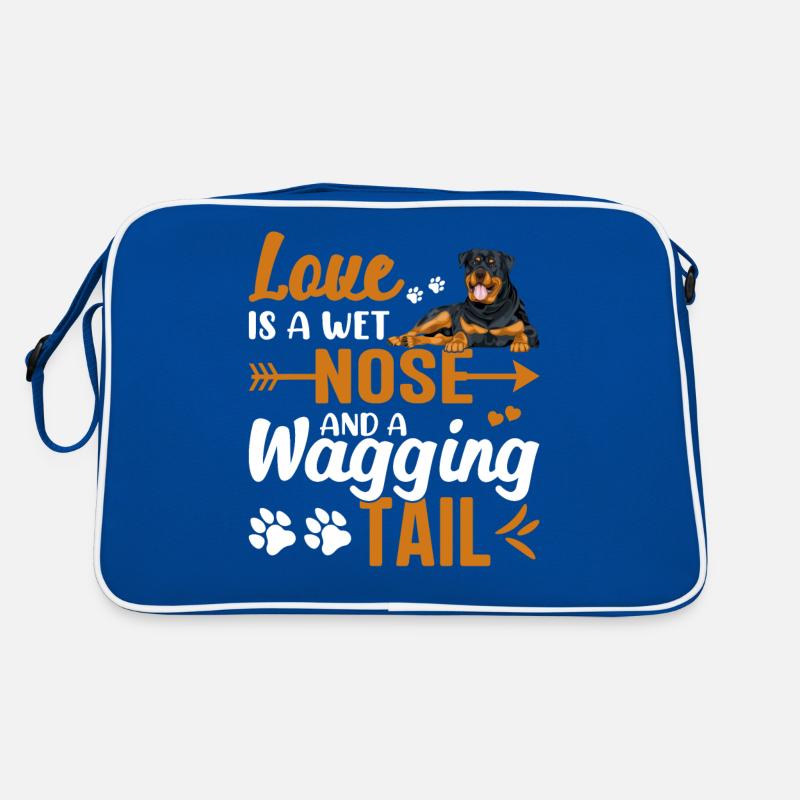Rottweiler Love Is Wet Nose Wagging Tail Drôle Sac Retro