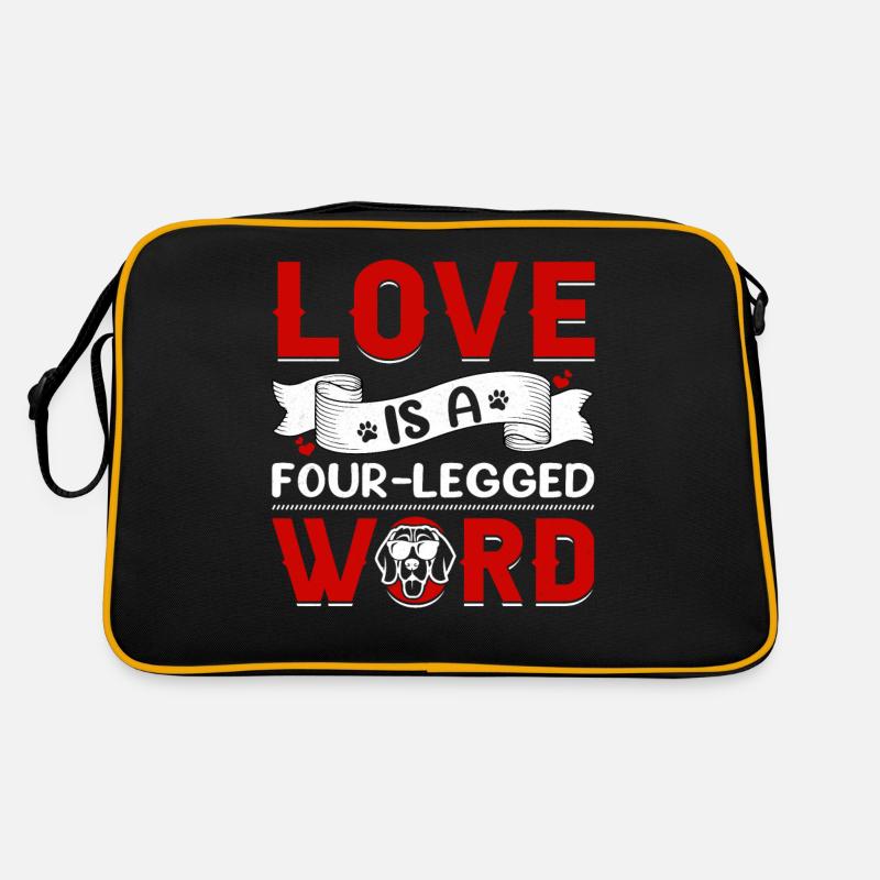 Beagle Love four-legged friend Word Funny Retro Bag