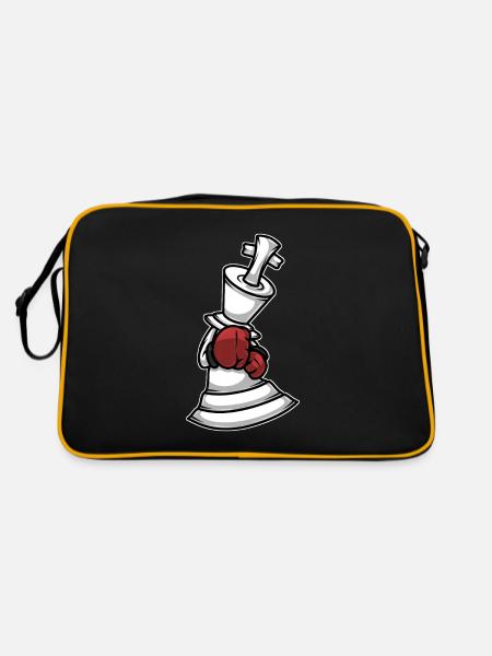 Pièce d’échecs Boxer Gants de boxe King - Sac Retro - noir/or - Dos