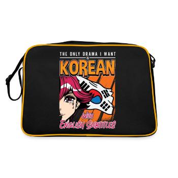 Korean Pop Design for a K-Pop Fashion Fan - Retro Bag - black/gold - Back