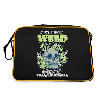 A Day Without Weed Is Like Cannabis Weed Smoking - Retro Bag - black/gold - Back