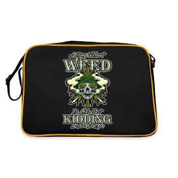 A Day Without Weed Is Like Cannabis Weed Smoking - Retro Bag - black/gold - Back