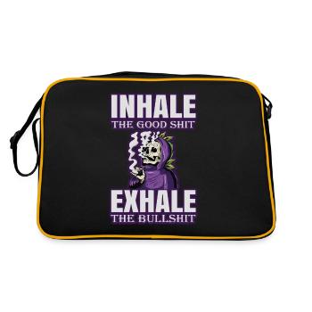 Inhaler la bonne merde expirer la connerie 420 Weed - Sac Retro - noir/or - Dos