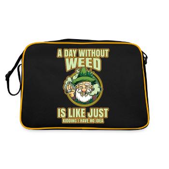 A Day Without Weed Is Like Cannabis Weed Smoking - Retro Bag - black/gold - Back