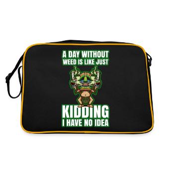 A Day Without Weed Is Like Cannabis Weed Smoking - Retro Bag - black/gold - Back