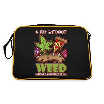 A Day Without Weed Is Like Cannabis Weed Smoking - Retro Bag - black/gold - Back