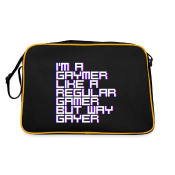 Je suis un Gaymer, comme un joueur régulier mais Way Gayer 4 - Sac Retro - noir/or - Dos