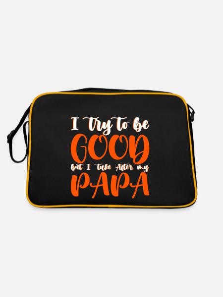 I try to be good but I take after my dad - Retro Bag - black/gold - Back