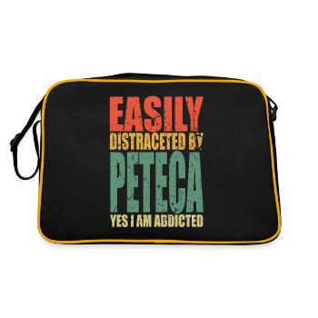 Peteca Spruch lustig - Retro Tasche - Schwarz/Gold - Hinten