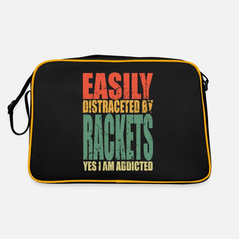 Rackets Spruch lustig Retro Tasche
