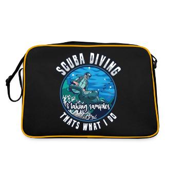 Marine Science Design for an Ocean Student - Retro Tasche - Schwarz/Gold - Hinten