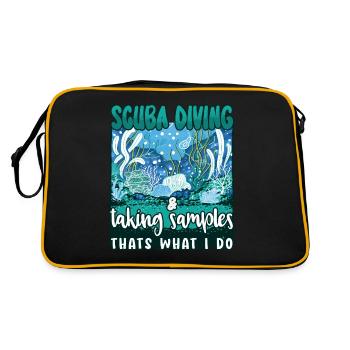 Marine Science Design for an Ocean Student - Retro Tasche - Schwarz/Gold - Hinten