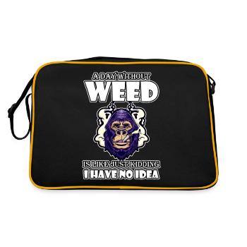A Day Without Weed Is Like Cannabis Weed Smoking - Retro Bag - black/gold - Back