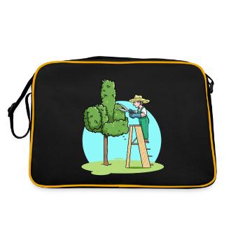 Garden Gardener Cut Hedge Middle Finger Gardening - Retro Bag - black/gold - Back