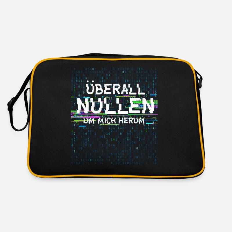Überall Nullen Um Mich Herum IT Nerd Vaporwave Retro Tasche