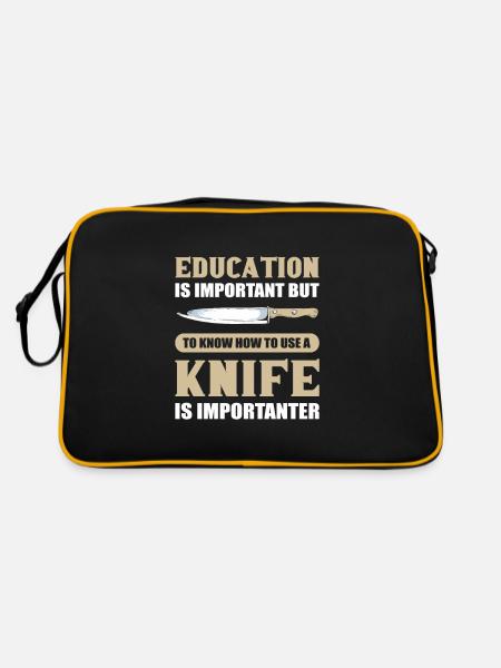 L’éducation est importante pour la chasse aux collectionneurs de couteaux - Sac Retro - noir/or - Dos