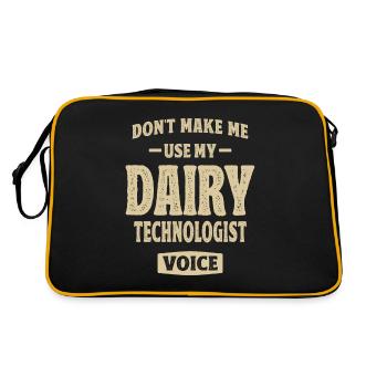 Milchtechnologe Job Beruf Geburtstagsarbeiter - Retro Tasche - Schwarz/Gold - Hinten