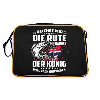 Reichet mir die Rute der könig will nach Norwegen - Retro Tasche - Schwarz/Gold - Hinten