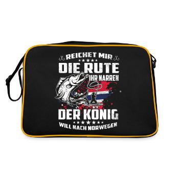 Reichet mir die Rute der könig will nach Norwegen - Retro Tasche - Schwarz/Gold - Hinten