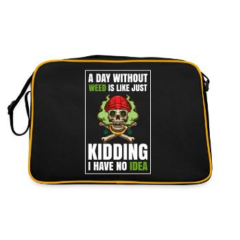 A Day Without Weed Is Like Cannabis Weed Smoking - Retro Bag - black/gold - Back