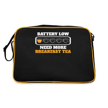 Funny Breakfast Tea Saying - Retro Bag - black/gold - Back