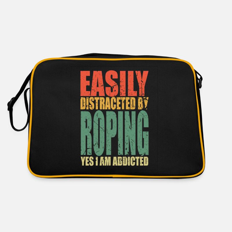 Roping Spruch lustig Retro Tasche