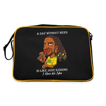 Une journée sans herbe, c’est comme fumer de l’herbe au cannabis - Sac Retro - noir/or - Dos