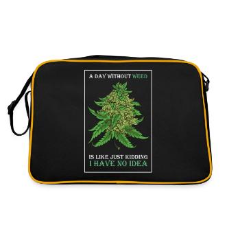 Une journée sans herbe, c’est comme fumer de l’herbe au cannabis - Sac Retro - noir/or - Dos