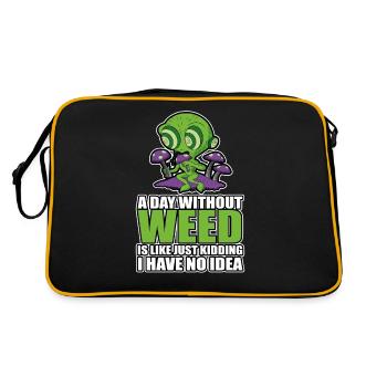 A Day Without Weed Is Like Cannabis Weed Smoking - Retro Bag - black/gold - Back