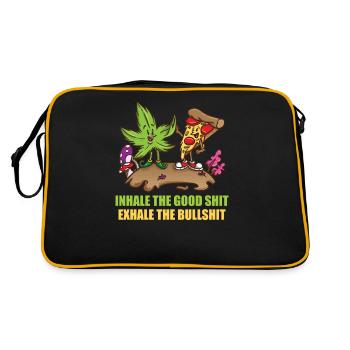 Inhaler la bonne merde expirer la connerie 420 Weed - Sac Retro - noir/or - Dos