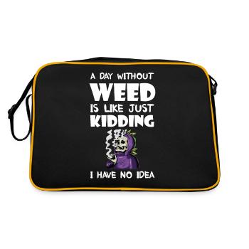 A Day Without Weed Is Like Cannabis Weed Smoking - Retro Bag - black/gold - Back