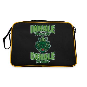 Inhaler la bonne merde expirer la connerie 420 Weed - Sac Retro - noir/or - Dos