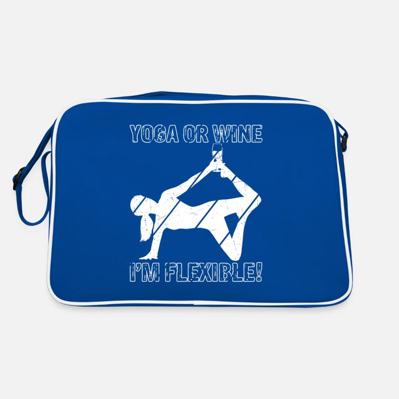 Yoga oder Wein - Ich bin flexibel Yoga & Wein Gesc Retro Tasche