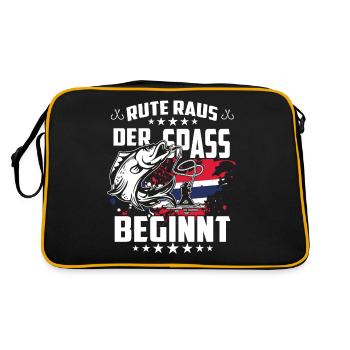 Rute raus der Spass beginnt - Retro Tasche - Schwarz/Gold - Hinten