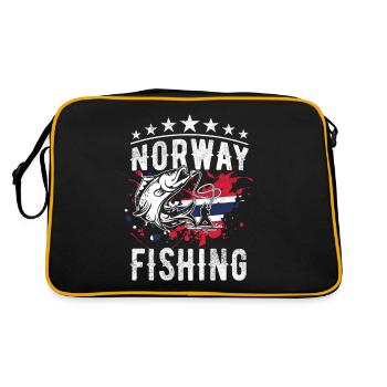 Norway fishing Norway Flag - Retro Bag - black/gold - Back