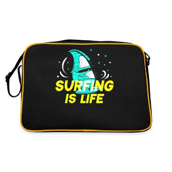 Le surf est life surfer surf surf surf - Sac Retro - noir/or - Dos