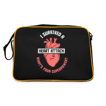 I survived a heart attack - Retro Bag - black/gold - Back
